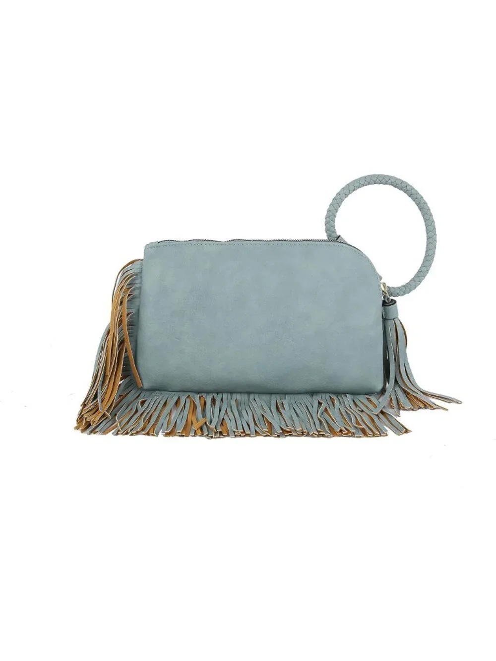 Women's Light Grey Leather Formal Purse Wristlet Wallet Casual Evening Handbag